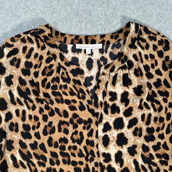 Daniel Rainn Cheetah Animal Print V-Neck Tunic Blouse Women's 1X Long Sleeve - Picture 5 of 10